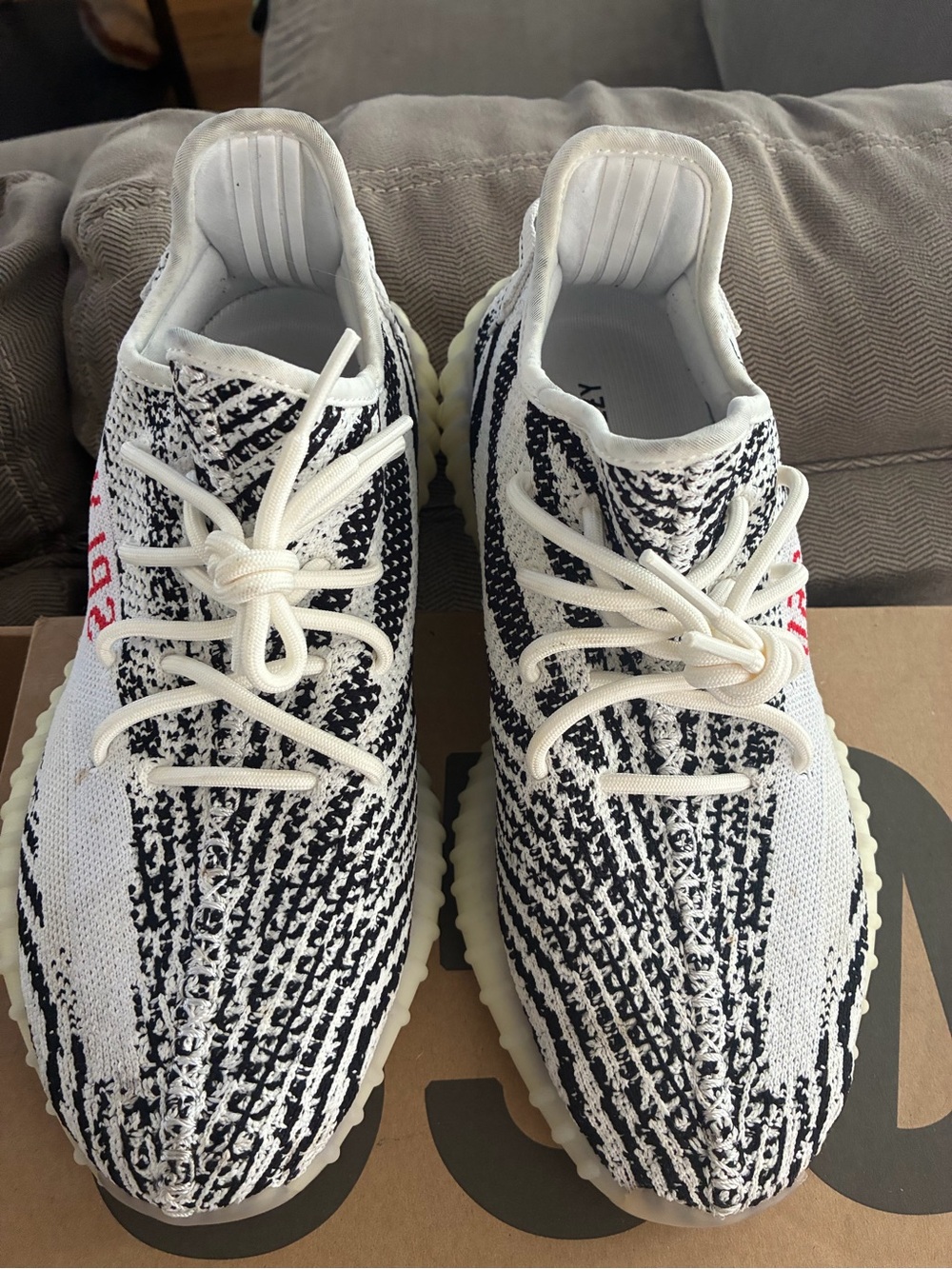 Yeezy Boost 350 V2 Zebra White Black with Red Accent